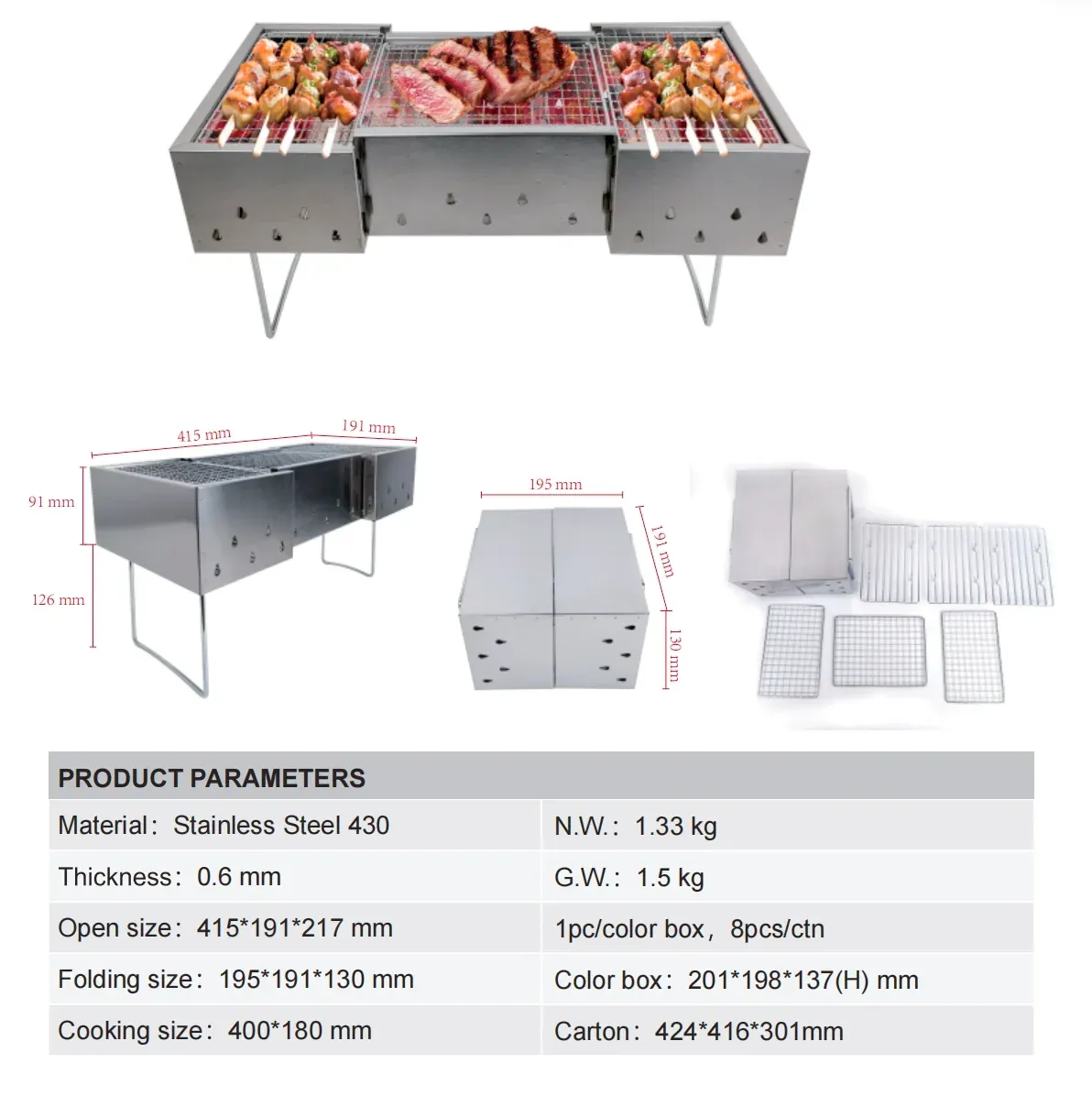 Charcoal Grill — Foldable Set