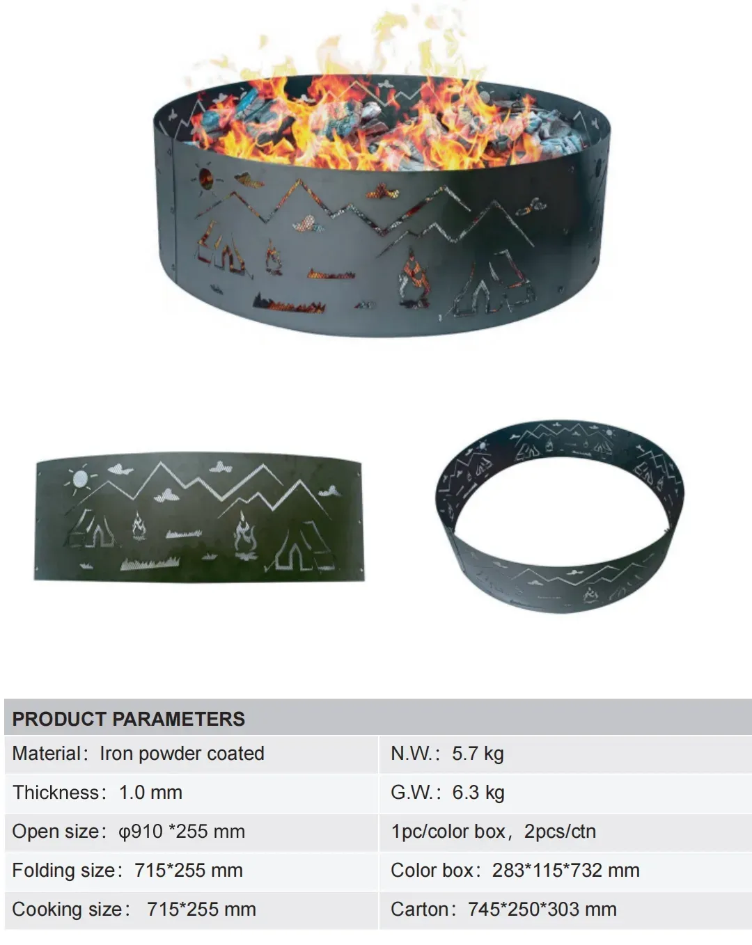Round Charcoal Grill — Green