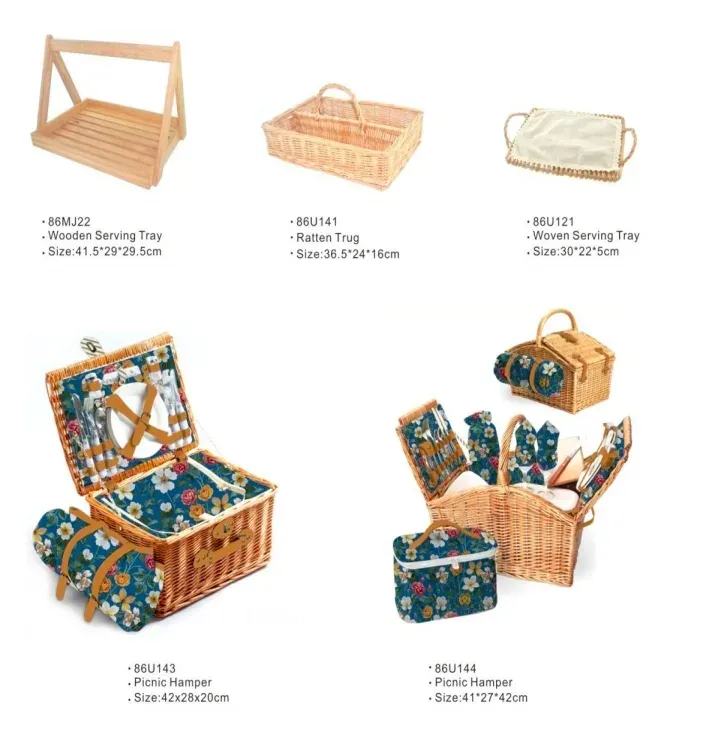 Wicker Picnic Basket — Colorful