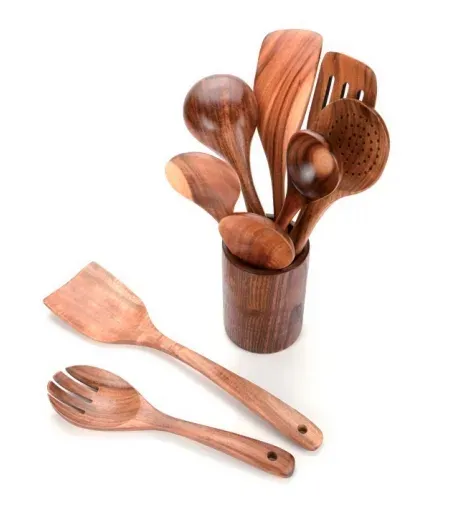 Utensil Set — Copper & Wood