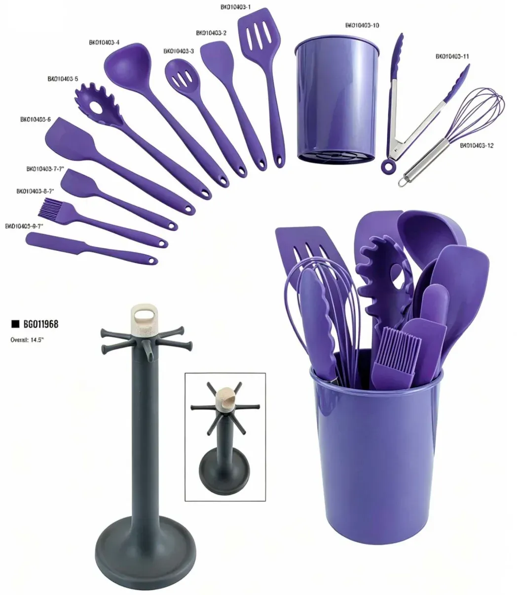 Utensil Set — Purple Holder